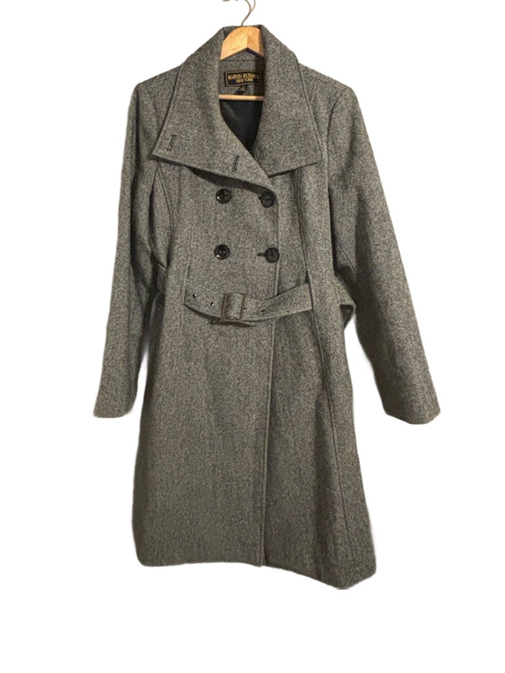 Vintage Marvin Richard's Newyork Women's Wool Blend Pea Coat Jacket Gray size L